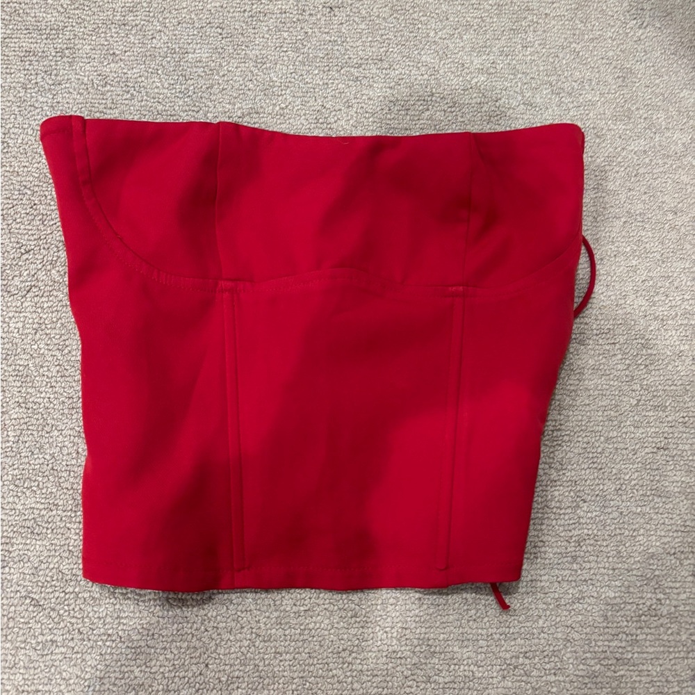 Edikted Strapless Red Corset Top
